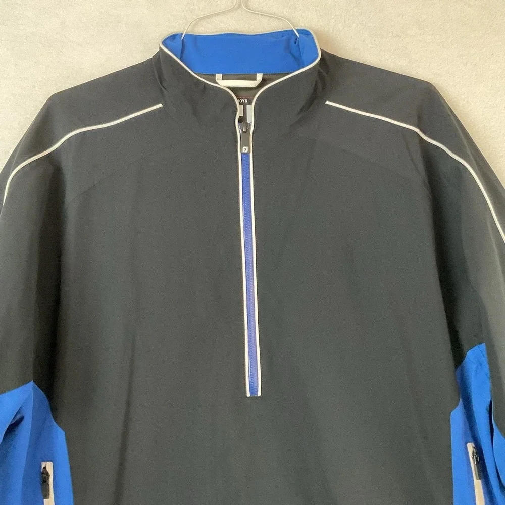 FootJoy DryJoys‎ Tour Collection Windshirt Mens L Black 1/2 Zip Pullover READ